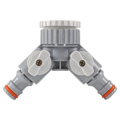 2 Way Tap Splitter Hose Connector Garden Valve BSP 3/4 1/2 Brass Plastic
