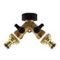 2 Way Tap Splitter Hose Connector Garden Valve BSP 3/4 1/2 Brass Plastic