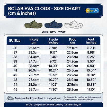 EVA Clogs Unisex Lightweight Garden Kitchen Nursing Waterproof Slip On Shoes