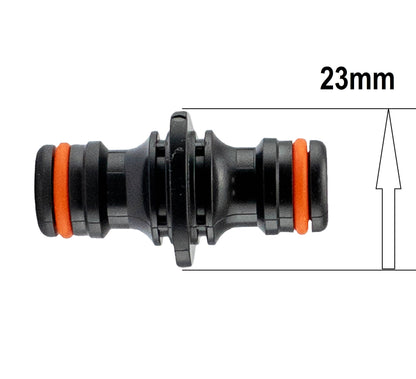 23mm Male Two-Way Hose Connector Black