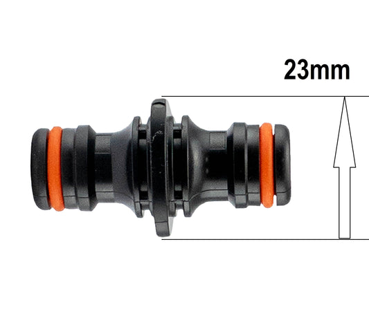 23mm Male Two-Way Hose Connector Black