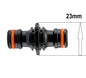 23mm Male Two-Way Hose Connector Black