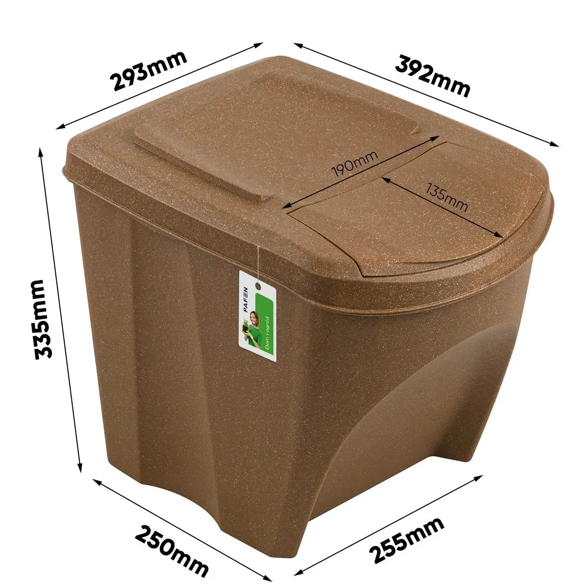 Sortibox Eco Wood 4 x 25L Stackable Recycling Bins Waste Bin Set Brown 100L