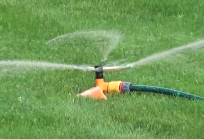 Orange Leaf 3‑Arm Rotating Garden Sprinkler