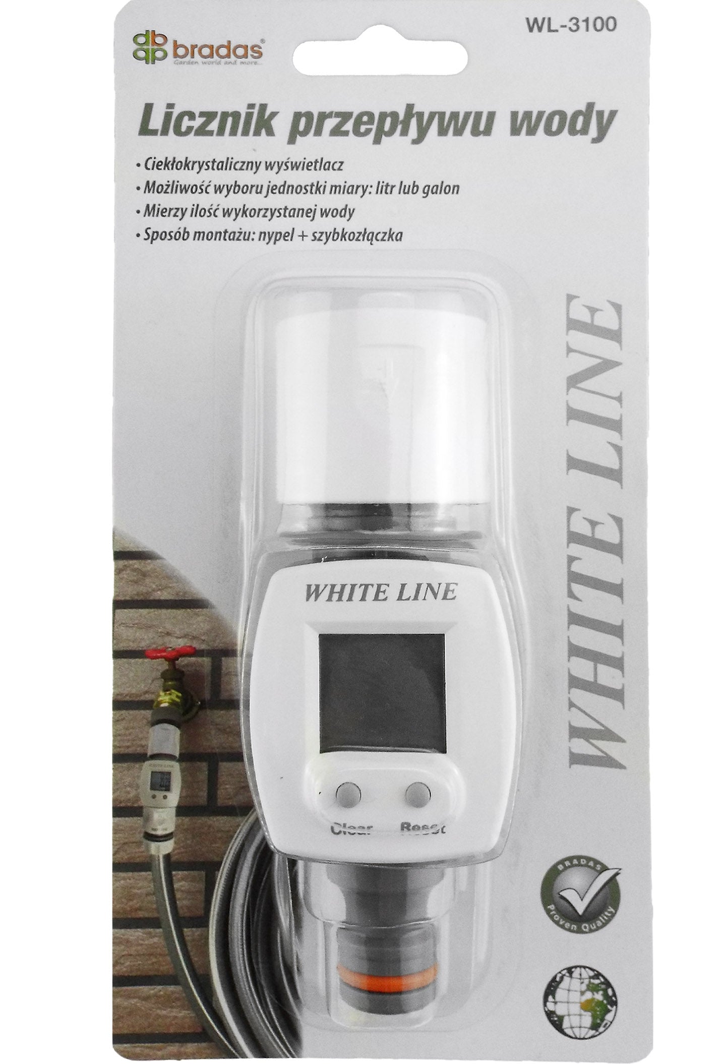 Water Flow Meter with Quick Snap-On Fitting