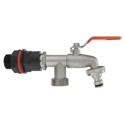 Water Butt Connection Kit 1/2’’ with Twin Outlet Tap & Drill Bit