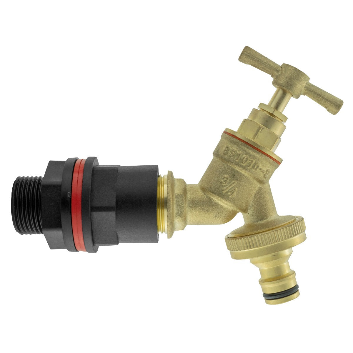 ¾" Water Butt Set with Brass Tap, Snap-On Connector & Drill Bit