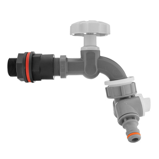 3/4" Water Butt Set with WL Plastic Tap & Tap Diverter