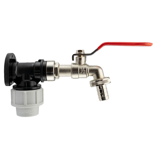 20mm MDPE Wall Flange Set Including ½” Lever Tap