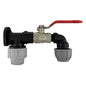 20mm MDPE Wall Flange Set with Lever-Controlled Valve and 25mm Elbow Connector
