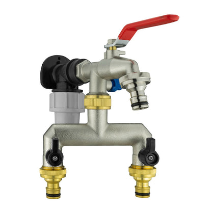 20mm MDPE Wall Flange Set with Dual Tap and Three-Way Outlet