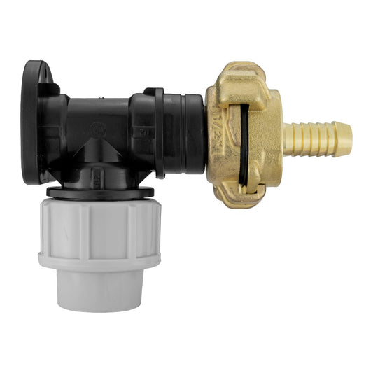 20mm MDPE Wall Flange Set Including ½" Geka Barb Connector