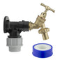 25MM MDPE WALL FLANGE + 3/4" BRASS BIB TAP (BARB) + PTFE
