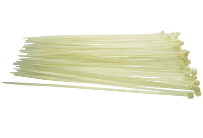 100 x Neutral Cable Ties – 4.8mm x 350mm Nylon Zip Ties