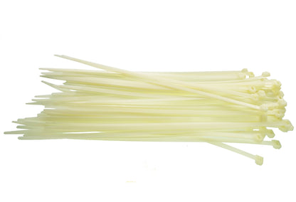 100 x Neutral Cable Ties – 4.8mm x 300mm Nylon Zip Ties