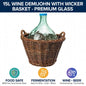 10L 15L 25L Glass Demijohn with Wicker Basket for Wine Beer Cider Mead Making