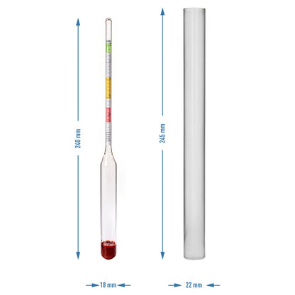 Wine Hydrometer Sugar Meter 0-24 Brix Home Brewing Wine Making Test Kit
