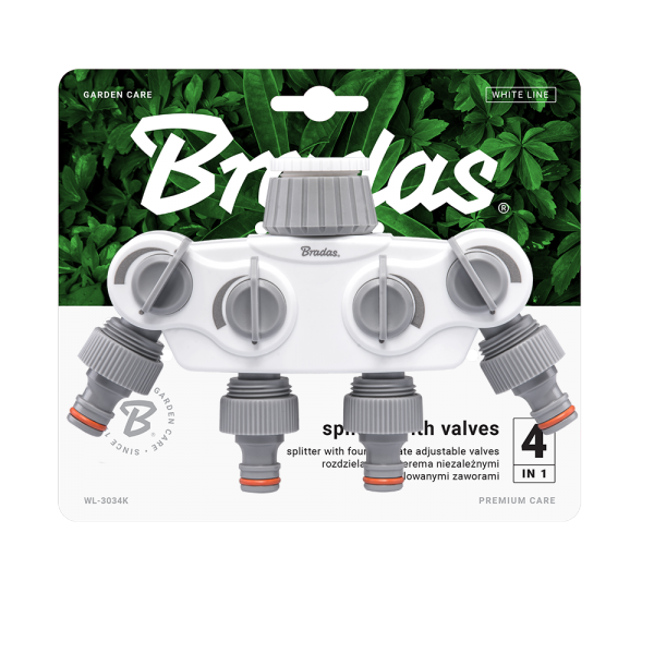 White Line 4-Way Solid Manifold Including 1" or 3/4" BSP Tap Connections
