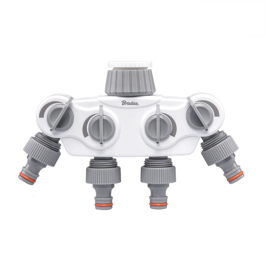 White Line 4-Way Solid Manifold Including 1" or 3/4" BSP Tap Connections
