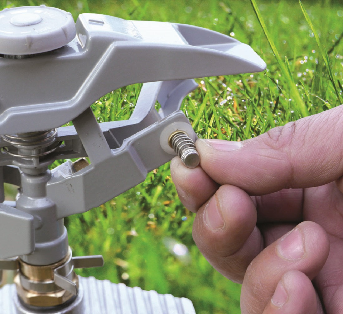 Triton Series White Line Pulsating Garden Sprinkler