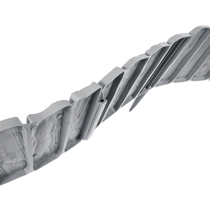 Grey Plastic Palisade Lawn Border with Wood Texture, 2.32m