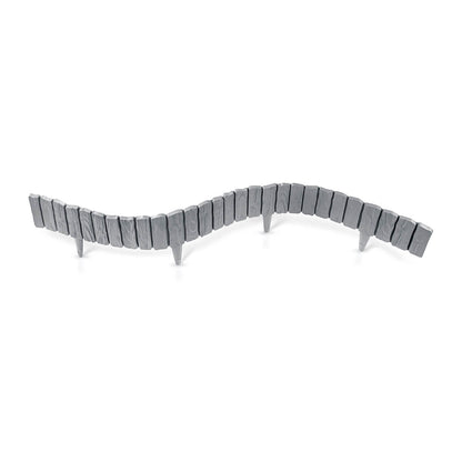 Grey Plastic Palisade Lawn Border with Wood Texture, 2.32m