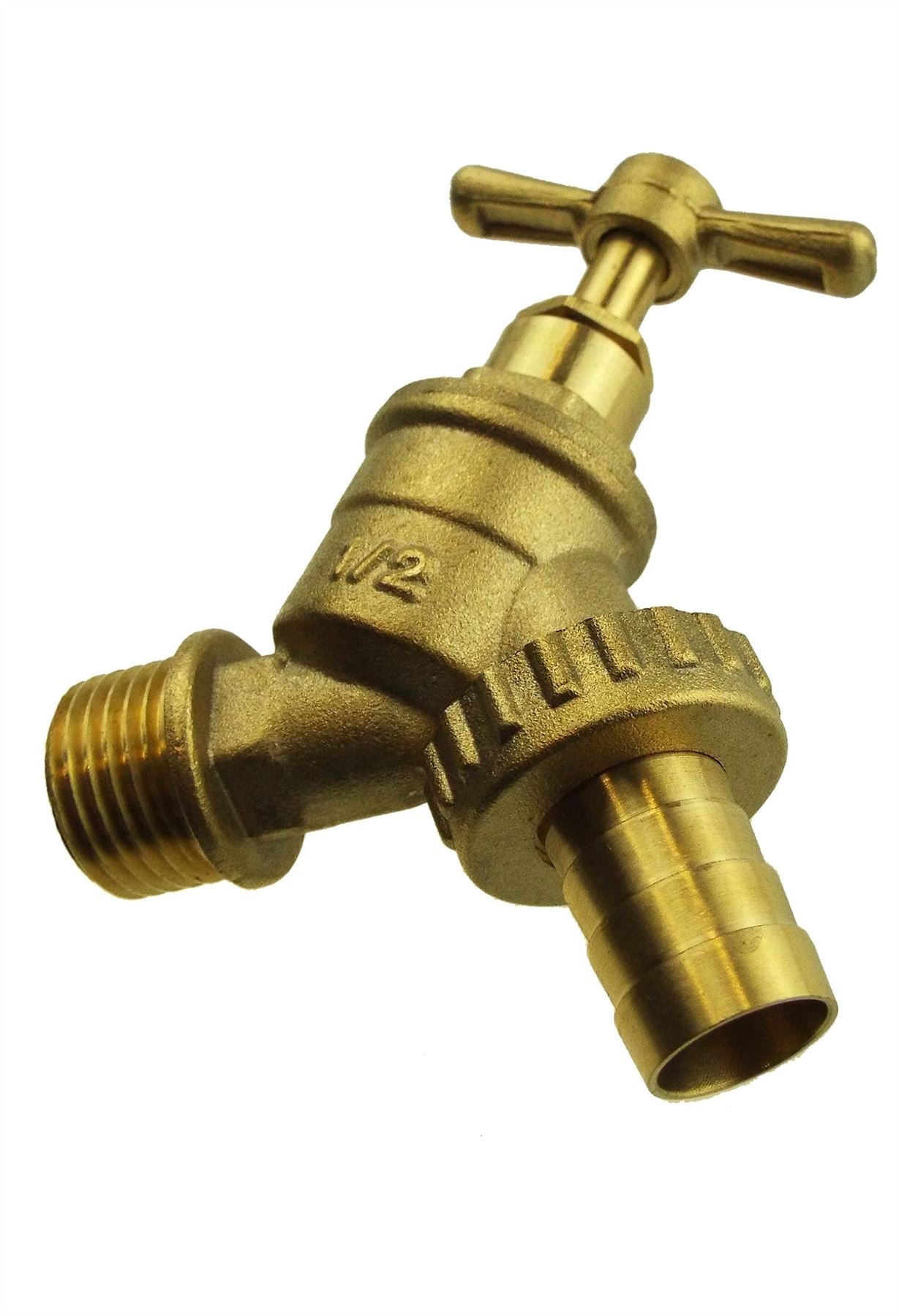 Outdoor Tap Kit Through Wall 15mm Pipe Self Cutting Valve Brass