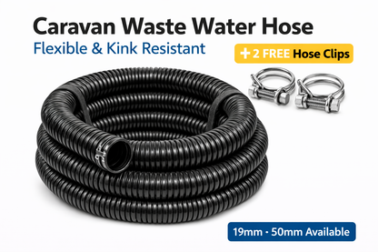 Water Butt Overflow Hose Flexible Drain Pipe Motorhome Caravan Waste 19-50mm