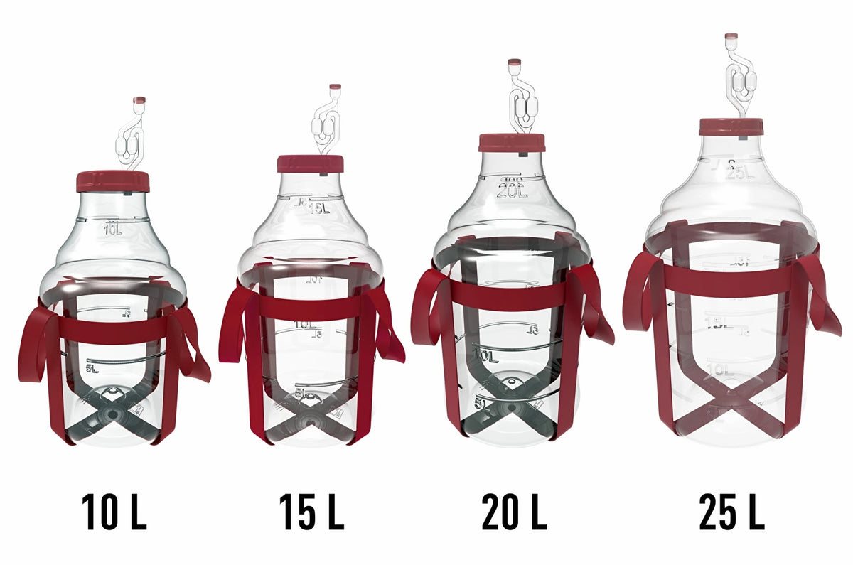 Plastic Wine Fermentation Demijohn 10L 15L 20L 25L PET with Straps & Airlock